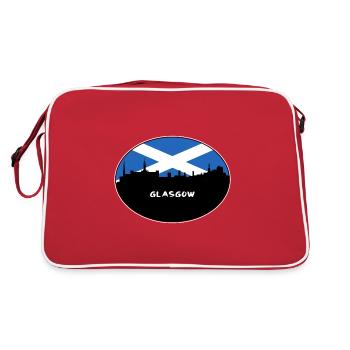 Glasgow Scotland Flag Skyline Souvenir de voyage - Sac Retro - rouge/blanc - Dos