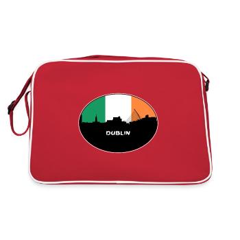 Dublin Irlande Flag Skyline Souvenir de voyage - Sac Retro - rouge/blanc - Dos