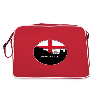 Newcastle Angleterre Flag Skyline Souvenir de voyage - Sac Retro - rouge/blanc - Dos