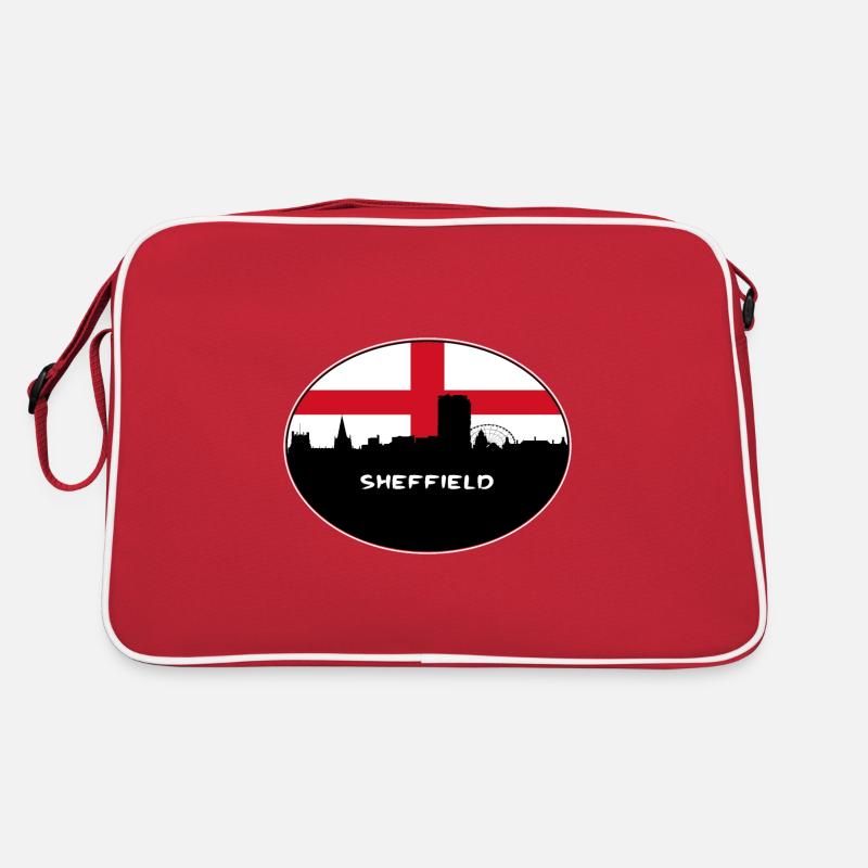 Sheffield England Flagge Skyline Reise Souvenir Retro Tasche