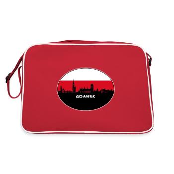 Gdansk Pologne Flag Skyline Silhouette Voyage - Sac Retro - rouge/blanc - Dos