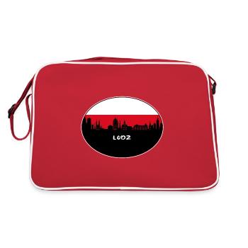 Lodz Pologne Flag Skyline Silhouette Voyage - Sac Retro - rouge/blanc - Dos