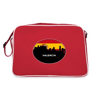 Valencia Spanien Flagge Skyline Silhouette Reisen - Retro Tasche - Rot/Weiß - Hinten