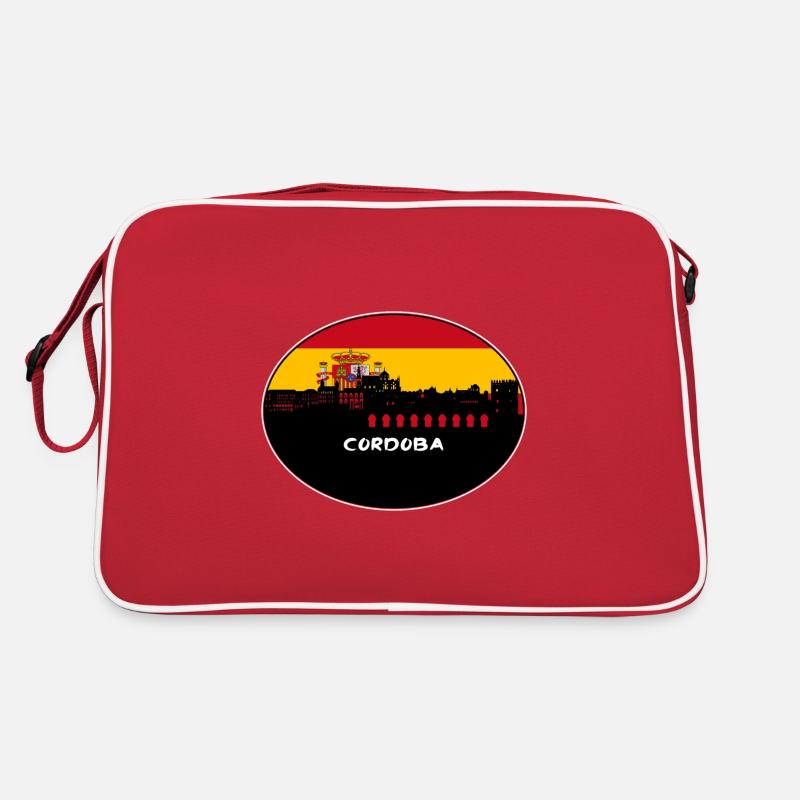 Cordoue Espagne Drapeau Skyline Silhouette Travel Sac Retro