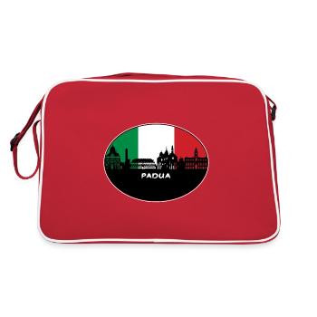 Padua Italy Flag Skyline Silhouette Travel - Retro Bag - red/white - Back