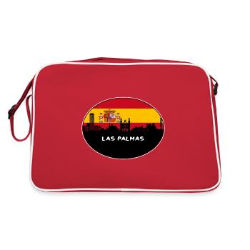 Las Palmas Spain Flag Skyline Silhouette Travel - Retro Bag - red/white - Back