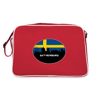 Göteborg Suède Drapeau Skyline Silhouette Travel - Sac Retro - rouge/blanc - Dos
