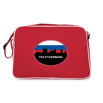 Yekaterinburg Russia Flag Skyline Silhouette Trave - Retro Bag - red/white - Back