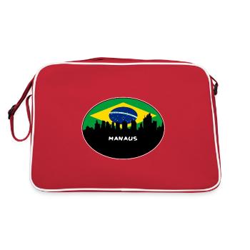 Manaus Brésil Drapeau Skyline Silhouette Travel - Sac Retro - rouge/blanc - Dos