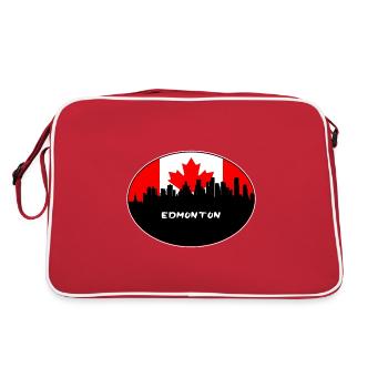 Edmonton Canada Drapeau Skyline Voyage Silhouette - Sac Retro - rouge/blanc - Dos