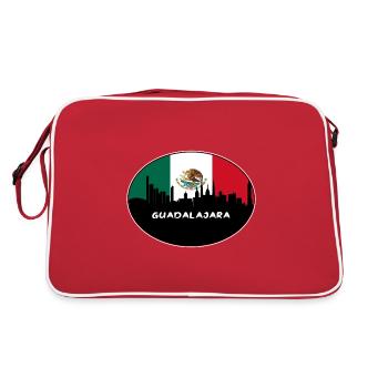 Guadalajara Mexique Drapeau Skyline Voyage Silhouette - Sac Retro - rouge/blanc - Dos