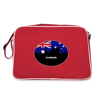 Darwin Australie Drapeau Skyline Voyage Silhouette - Sac Retro - rouge/blanc - Dos