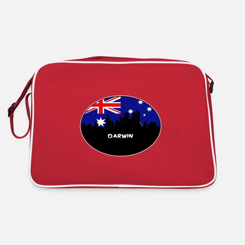 Darwin Australie Drapeau Skyline Voyage Silhouette Sac Retro