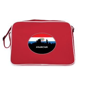 Asuncion Paraguay Drapeau Skyline Silhouette Travel - Sac Retro - rouge/blanc - Dos