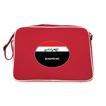 Bagdad Irak Drapeau Skyline Voyage Silhouette - Sac Retro - rouge/blanc - Dos