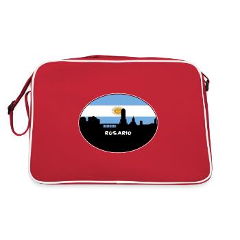 Rosario Argentine Drapeau Skyline Voyage Silhouette - Sac Retro - rouge/blanc - Dos