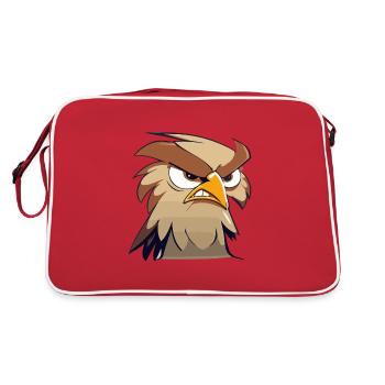 Lustige Adlerkopf Cartoon Illustration - Retro Tasche - Rot/Weiß - Hinten