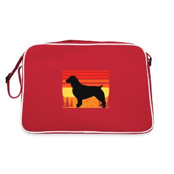 Boykin Spaniel Dog Lover Silhouette Vintage Sunset - Sac Retro - rouge/blanc - Dos