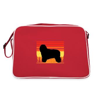 Bergamasco Dog Lover Silhouette Vintage Sunset - Sac Retro - rouge/blanc - Dos