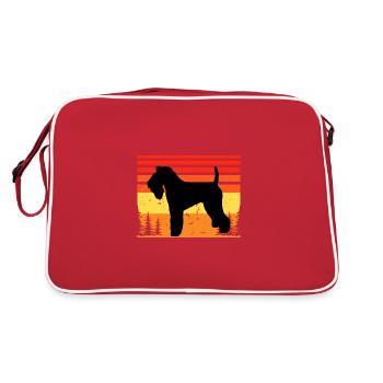 Kerry Blue Terrier Dog Silhouette Retro Sunset - Sac Retro - rouge/blanc - Dos