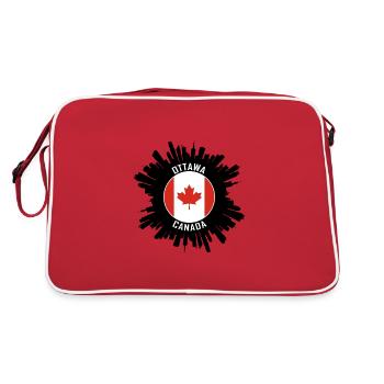 Ottawa Skyline Canada Flag Travel Souvenir - Retro Bag - red/white - Back