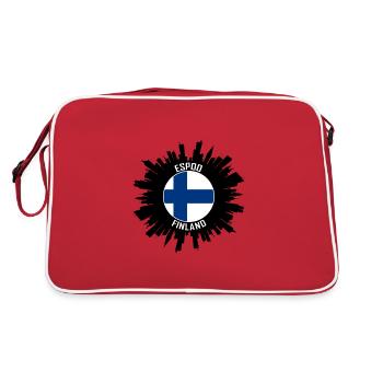 Espoo Skyline Finland Flag Souvenir de voyage - Sac Retro - rouge/blanc - Dos