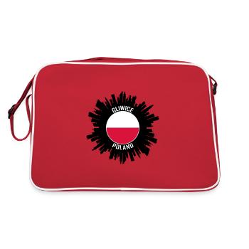 Gliwice Skyline Pologne Flag Souvenir de voyage - Sac Retro - rouge/blanc - Dos