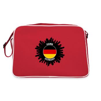 Hamm Skyline Allemagne Flag Souvenir de voyage - Sac Retro - rouge/blanc - Dos