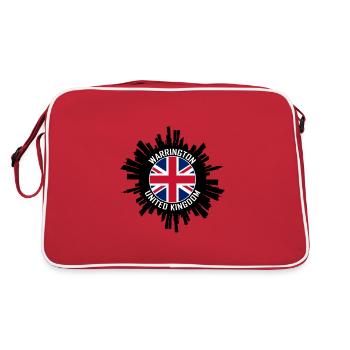 Warrington Skyline Uk Flag Travel Souvenir - Retro Bag - red/white - Back