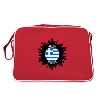 Patra Skyline Greece Flag Travel Souvenir - Retro Bag - red/white - Back