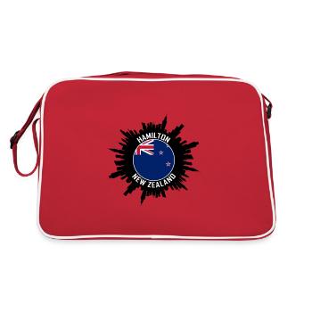 Hamilton Skyline New Zealand Flag Souvenir de voyage - Sac Retro - rouge/blanc - Dos