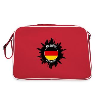 Solingen Skyline Germany Flag Travel Souvenir - Retro Bag - red/white - Back