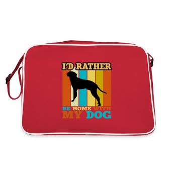 Braque Saint Germain Dog Silhouette Retro Coucher de soleil - Sac Retro - rouge/blanc - Dos