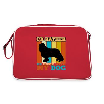 Cavalier King Charles Spaniel Silhouette de chien - Sac Retro - rouge/blanc - Dos