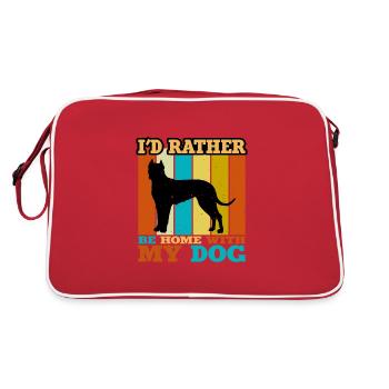 Cordoba Fighting Dog Lover Silhouette Retro Sunset - Retro Bag - red/white - Back