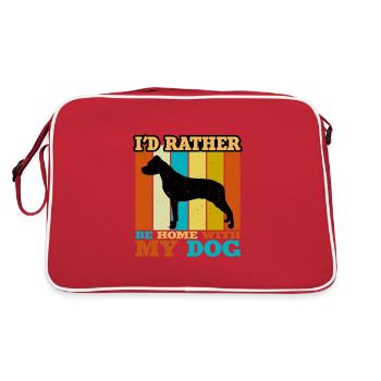 Argentino Dog Lover Silhouette Vintage Sunset - Sac Retro - rouge/blanc - Dos