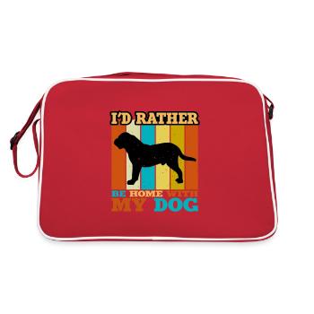 Dogue De Bordeaux Dog Love Silhouette Retro Sunset - Sac Retro - rouge/blanc - Dos