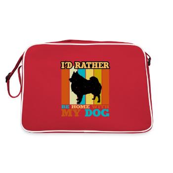 German Spitz Dog Lover Silhouette Vintage Sunset - Sac Retro - rouge/blanc - Dos