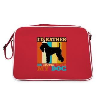 Kerry Blue Terrier Dog Silhouette Retro Sunset - Sac Retro - rouge/blanc - Dos