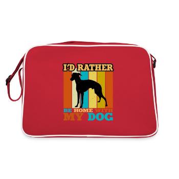 Rampur Greyhound Dog Lover Silhouette Retro Sunset - Sac Retro - rouge/blanc - Dos