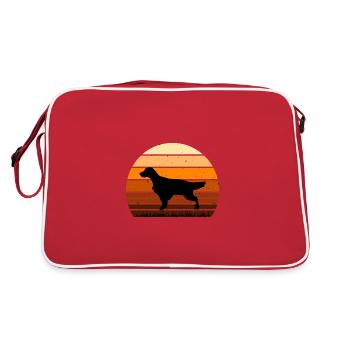 Setter Anglais Dog Lover Silhouette Vintage Sunset - Sac Retro - rouge/blanc - Dos