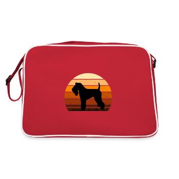 Kerry Blue Terrier Dog Silhouette Retro Sunset - Sac Retro - rouge/blanc - Dos