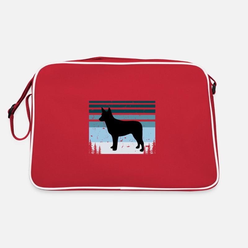 Silhouette de chien de bétail australien à queue de souche Sac Retro