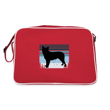 Blue Heeler Dog Lover Silhouette Vintage Sunset - Sac Retro - rouge/blanc - Dos