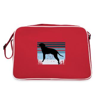 Braque Saint Germain Dog Silhouette Retro Coucher de soleil - Sac Retro - rouge/blanc - Dos