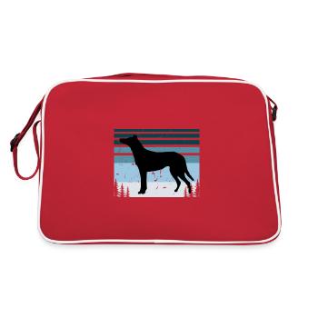 Collie Smooth Dog Lover Silhouette Vintage Sunset - Sac Retro - rouge/blanc - Dos
