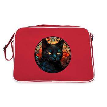 Bombay Cat Breed Aquarelle Verre - Sac Retro - rouge/blanc - Dos