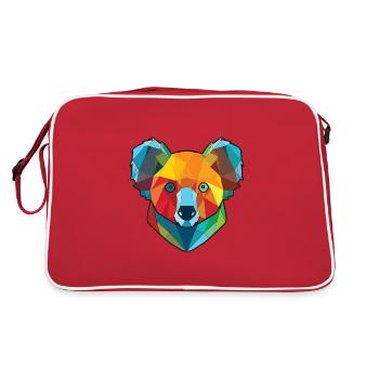 Koala Buntes Aquarell Tier Haustier Illustration - Retro Tasche - Rot/Weiß - Hinten