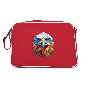 Hawk Aquarelle colorée Animal Animal Illustration - Sac Retro - rouge/blanc - Dos