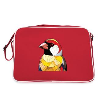 Chardonneret coloré aquarelle Illustration animale - Sac Retro - rouge/blanc - Dos
